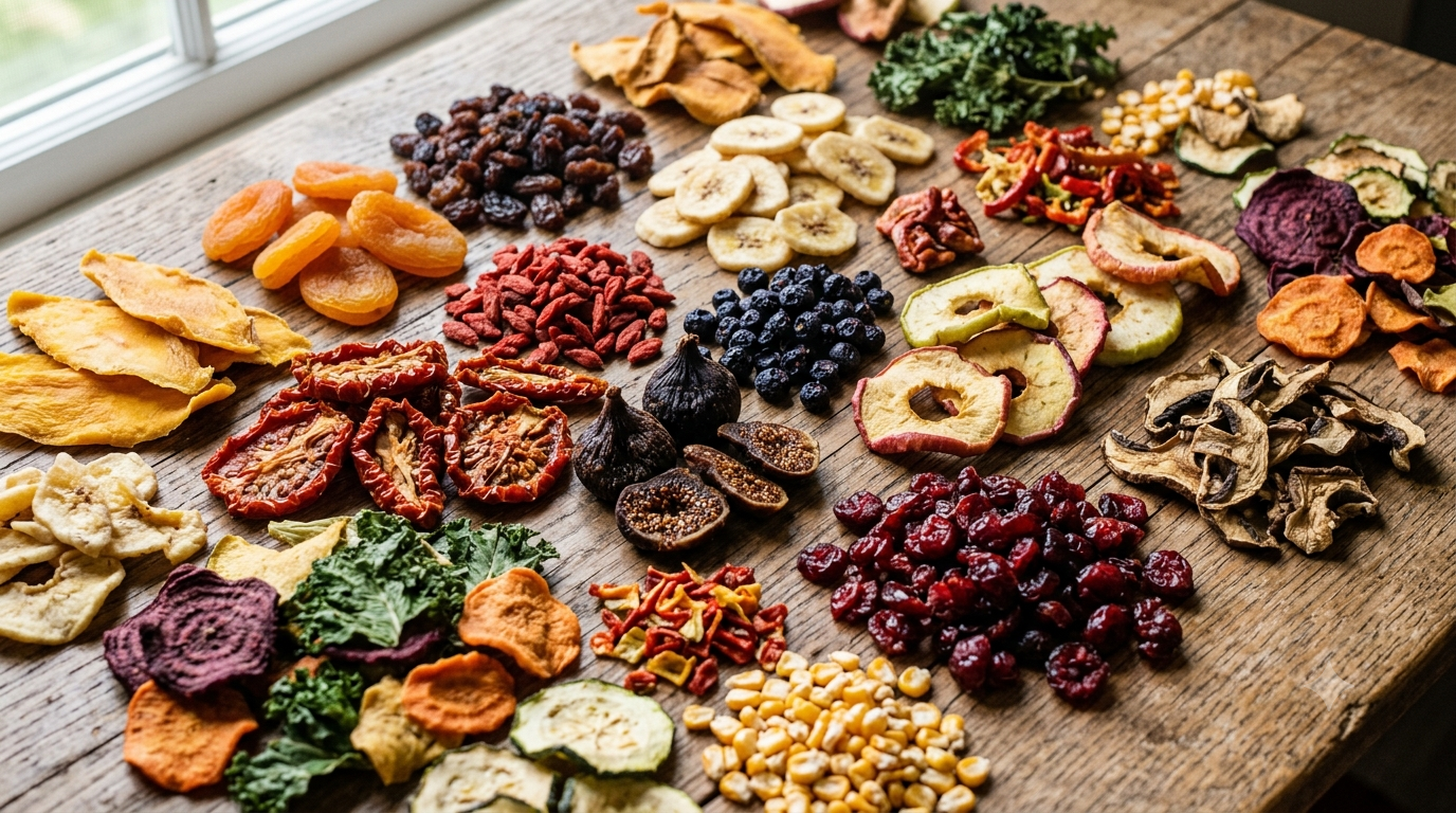 Home dehydrated fruits and vegetables